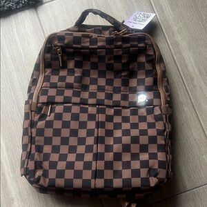 Elegant Checkered Backpack